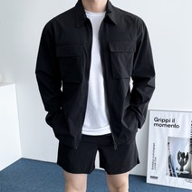데일트 남자 나일론 투포켓 오버핏 바람막이 셔츠 자켓