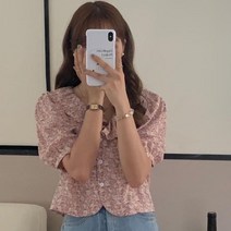 셀러허브(잡화) 여자 브이넥 구김없는 프릴 블라우스