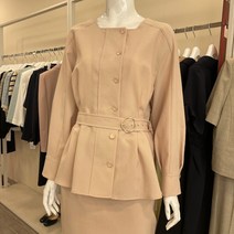 케이엘 KL 벨티드 페플럼 재킷블라우스 베이지 KWBLLI0200