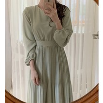 레트로 빈티지 롱 드레스 여성용 스타일 솔리드 컬러 가을 신상품