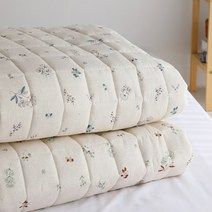 퓨어이즈룸 면100% 워싱 침대패드 SS, 순면 아리엘 레드플라워
