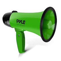 Pyle 메가폰 스피커 PA 확 - 20W 및 조절 가능한 볼륨 제어 내장 사이렌 731.5m(800야드) 범위 포함 축구 야구 하키 치어리딩 팬 코치 또는 안전 훈련용, Speaker, Green