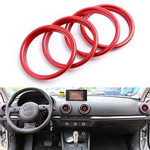 Xotic Tech 4pcs Car Auto AC Air Condition Vent Outlet Decoration Ring Cover Trim for Audi A3 8V New, 1, Red