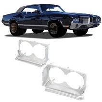 Kojem 헤드램프 헤드라이트 하우징 페어 1971-1972 Oldsmobile 442 Cutlass Supreme F85 Vista Cruiser 드라이버 사이드 및 조수석 교체