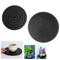 회전원판 진열대 소품전시용 360도 회전 검정, 10인치 25X1.8mm(미끄럼방지), 1개, 블랙