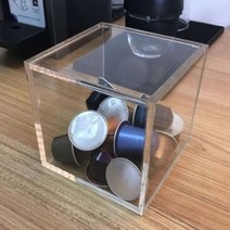 커피캡슐보관함 캡슐커피보관부착 캡슐보관 투명 아크릴 15X15CM