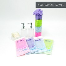 송월타월 후레쉬 샤워타월, 분홍, 3개, 1개입