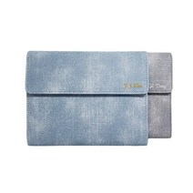 이니셜스 도어형 다이어리 / 이니셜 로고 각인 6공 가죽 플래너 2024 먼슬리 32절 25절 B6 A5 리필 속지, 레트로 도어형_스카이블루