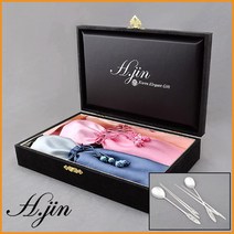 H.jin 로망스 상감 은수저세트 건강숟가락 정년퇴직 퇴임 직원기념품 명절 설날 추석 부모님선물 외국인답례품 행사 단체