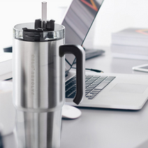 빨대텀블러 회전뚜껑 보온보냉 캠핑텀블러 핸들형 2type 6color 600ml 900ml, 그린