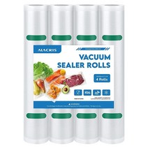 ALACRIS 진공 밀봉기 탈착식 커터가 있는 5 in 1 자동 식품 세이버 7mm 밀봉 스트립 및 이중 펌프 컴팩트하고 간편한 식품 보존용 세척 (실러 백 15개 포함), Vacuum Sealer Bags