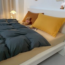 환상적인 소녀 하트 워시 코튼 침대 4 피스 세트 인 스타일 솔리드 컬러 믹스 커버 침대 시트 기숙사 3 피스 세트