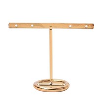 GHSHOP 4홀 주얼리 귀걸이 목걸이 디스플레이 랙 홀더 주최자 쇼케이스, 금속, 골드