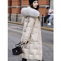 여성롱패딩 코트 겨울 방한 점퍼 Duoyifang 무릎 긴 대형 모피 칼라 다운 재킷 여성 2022 새로운 한국어