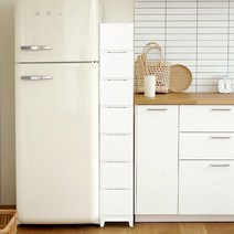 보노 심플리 240 서랍장 7단 슬림형 인테리어 수납장, 색상:화이트, 단품