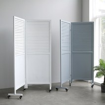 [에일리] 발리 이동형 2단 원목 파티션 까페 칸막이, 스카이그레이