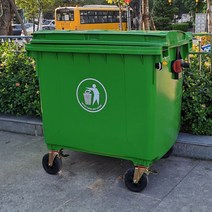 대용량 바퀴형 쓰레기 분리수거 업소용 대형 야외 공사 현장 분류함 재활용 적재함 660L, 15 녹색 1100L 신소재