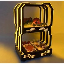 클럽 LED접시 플레이팅 트레이 과일 조명 업소용 안주 파티, 더블 스퀘어