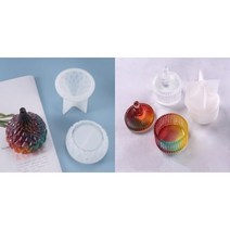 엔틱 보석함 실리콘 몰드 / 라운드 스트라이프 보석상자 / 레진아트