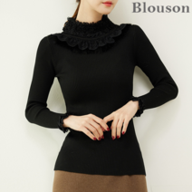 블루종 블루종 레이스 리얼레빗 슬림 니트_B2011KN610D