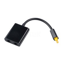 광학 분배기 광섬유 변환기 스플리터 kebidu 새로운 디지털 spdif 오디오 어댑터 2 way toslink spdif 케이블 허브 1 입력 2 출력, 검은색, 0.5m
