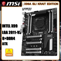 X99 메인보드 마더보드 CPU 인텔 코어 i7 CPU용 MSI X99A SLI KRAIT EDITION LGA 20113 DDR4 X8 128 USB 30 PCIe M2