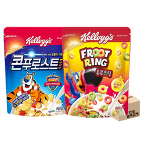 [안녕골목마켓] 씨리얼세트2번 콘푸로스트600g+후루트링530g, 안녕골목마켓 씨리얼세트2번