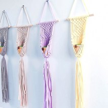 가배리본 마크라메 행잉 플랜트 장식 DIYSET 패브릭얀 소품 만들기 [레시피포함 동영상], 라이트퍼플