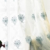 레이스커튼 쉬폰 레트로 빈티지 포인트 거실 유럽 수 놓은 흰색 tulle 커튼 침실 창 sheers 홈 장식
