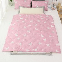 보떼하우스 모달 사계절용 광목 일체형 낮잠이불세트 분리형 사계절 베개솜, 라마 핑크