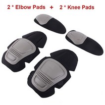 군사 g2 g3 개구리 정장 무릎 패드 및 팔꿈치 지원 Paintball Airsoft Kneepad 보간 보호대 세트, 03 1 Set Grey