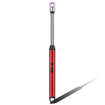 실외용난로 신제품 USB 충전식 방풍 플라즈마 점화 롱 가스 스토브 야외 특이한 라이터 주방용, [01] 빨간