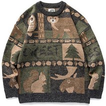 겨울 빈티지 스웨터 남성 새로운 일본 귀여운 곰 커플 니트 스웨터 풀오버 힙합 하라주쿠 streetwear 남성 의류 탑스