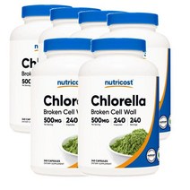 뉴트리코스트 Nutricost 클로렐라 추출물 500mg 240캡슐, 6팩