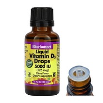 블루보넷 뉴트리션 액상 비타민 D3 드롭 천연 라놀린 오렌지 및 레몬 에센셜 오일 천연 시트러스 맛 5 000 IU (30 ml), 2병