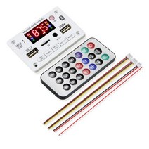 음성 인식 모듈 컨트롤 식별 6V 12V 블루투스 5.0 MP3 디코딩 보드 모듈 무선 자동차 USB MP3 플레이어 TF 카드 슬롯 USB FM 마이크 핸즈프리 제어, Beige