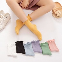 여성 용 프릴 장 목 여자 패션 컬러 긴 양말 7P 세트임산부양말 흰색양말 검정양말 산모양말 가을양말 겨울양말 발편한양말 목이긴양말 부드러운양말 여중생양말