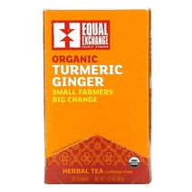 이지몰 Equal Exchange (이퀄 익스체인지) 유기농 카모마일 허브 티 카페인 무함유 티백 20개 24g(0.85oz) No.76487, 강황 생강