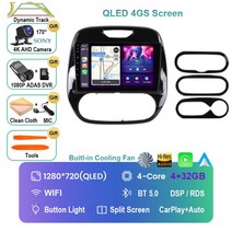 카플레이모니터 차량용 멀티미디어 플레이어 안드로이드 13 스테레오 카플레이 GPS 내비게이션 르노 Captur CLIO 삼성 QM3 2011 용, 4.4G-32G CAM DVR