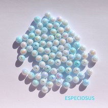 Beads만들기 DIY 재료 쥬얼리 액세서리 8MM 멀티 컬러 도금 아크릴 ABS 진주 비즈 모조 쉘 스페이서 팔찌 제작 부서 100 개, [01] 8mm, [06] Sky blue