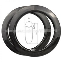 픽시휠셋 사이클 림 20인치 BMX 휠 50mm x 25mm 카본 406 디스크 클린처 24홀 3K 트윌 광택 마감 레이싱, 1Pcs V Brake 16H