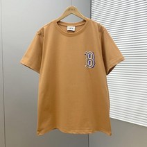 MLB 스퀘어 커플 티셔츠 반팔 NY 레터 라운드 넥 프린트 심플하고 반팔