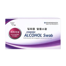 국산 저자극성 에스디 알콜솜 (일회용 소독용 멸균솜 스왑), 1통, [에스디바이오 정품인증상품] 100매