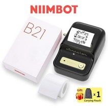 Niimbot-B21 휴대용 라벨 메이커 5 롤 흰색 스티커 소프트웨어에서 직접 인쇄 된 휴대폰과 호환 가능, 21 B21 Black
