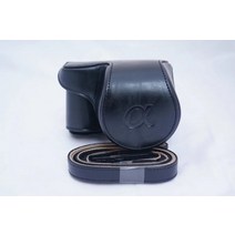 고품질 카메라 케이스 소니 A5000 A5100 레트로 빈티지 가죽 가방 커버 숄더 스트랩 5 색, 01 Black