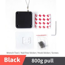 현관문 도어클로저 방화문도어체크 문걸쇠 안전장치 펀치 프리 자동 도어 클로저 세트 500g800g1000g 장력 폐쇄 장치 단일왼쪽오른쪽이중 도어 용 도어 하드웨어, 블랙 800g