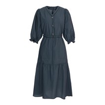 베스띠벨리 22S/S 퍼프 소매 디테일 스트랩 롱 원피스 BEO2522BLG