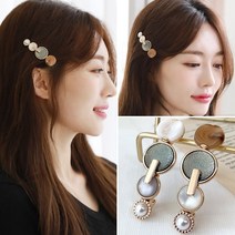 시몬 엔틱 헤어핀 명품 고급 미니 똑딱 긴머리 옆 반묶음 예쁜 진주 큐빅 자동 헤어집게핀