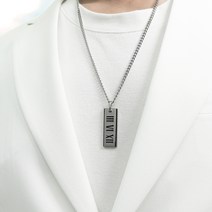 티키타 남자 사각 목걸이 로마자 체인 써지컬 스트릿 패션 Numbering