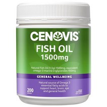 Cenovis 피쉬오일 1500mg 오메가3 for Heart 브레인 & Eye Health 무취 200 캡슐 호주약국직구